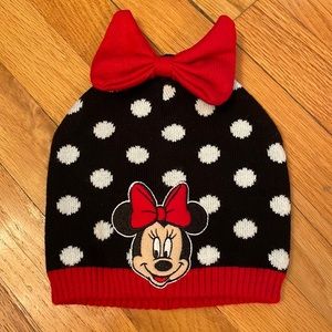 Disney Minnie Mouse Toboggan Hat. Size 2T-5T. EUC
